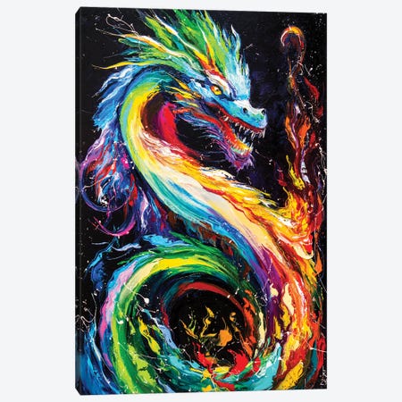 Fire Dragon Canvas Print #KPV557} by KuptsovaArt Canvas Art