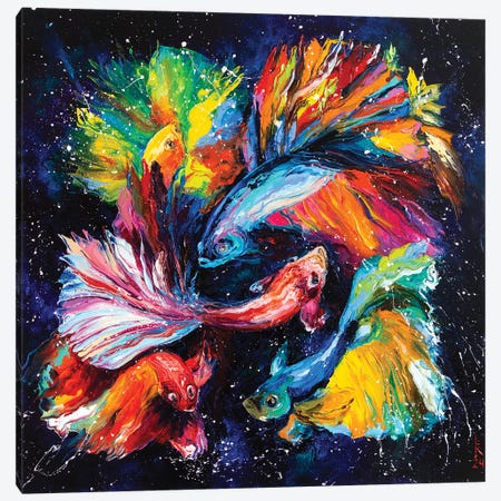 Dancing Fish Canvas Print #KPV562} by KuptsovaArt Canvas Art