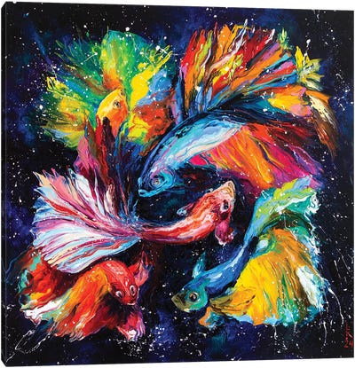 Dancing Fish Canvas Art Print - KuptsovaArt