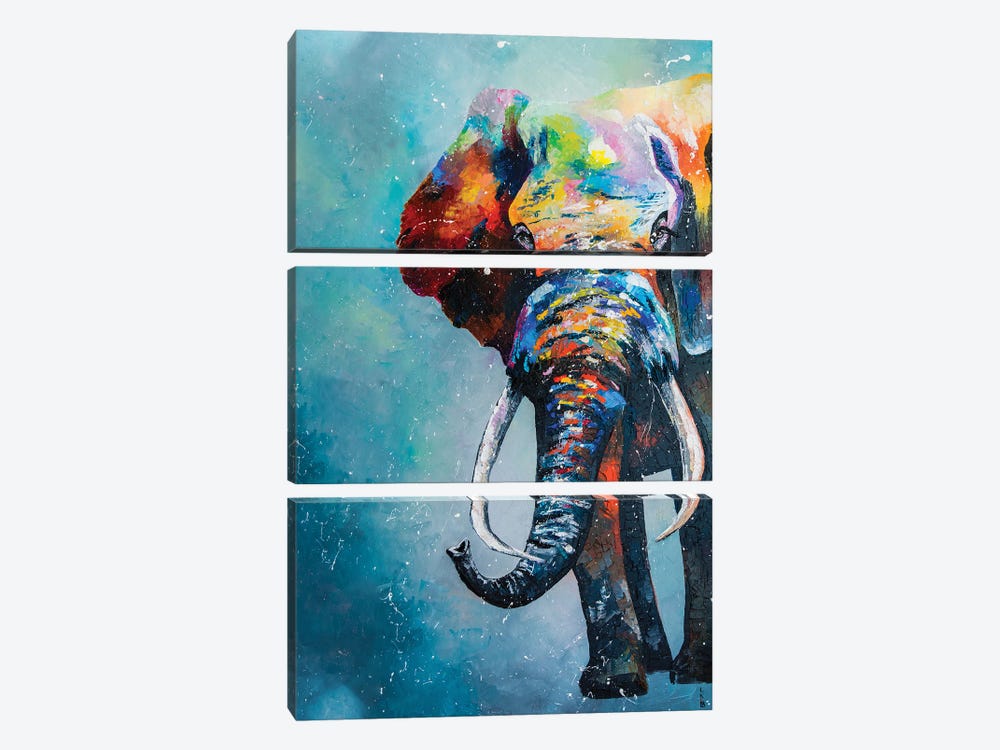 Elephant by KuptsovaArt 3-piece Canvas Art Print