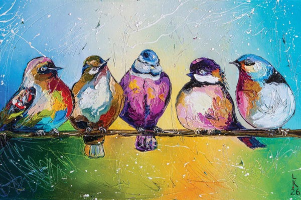Birds On A Wire: Little Company by KuptsovaArt