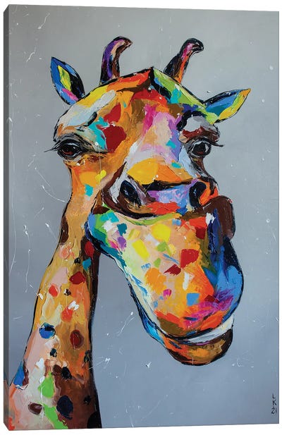 Funny Giraffe Canvas Art Print - KuptsovaArt