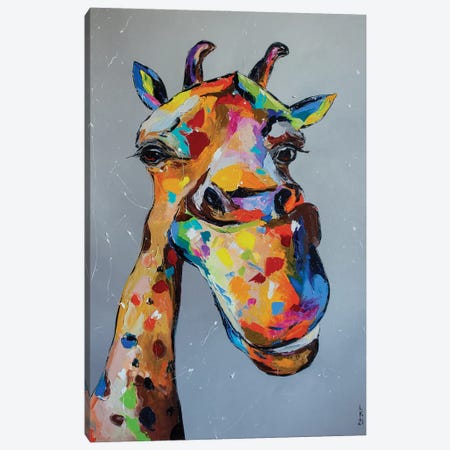 Funny Giraffe Canvas Print #KPV71} by KuptsovaArt Canvas Art