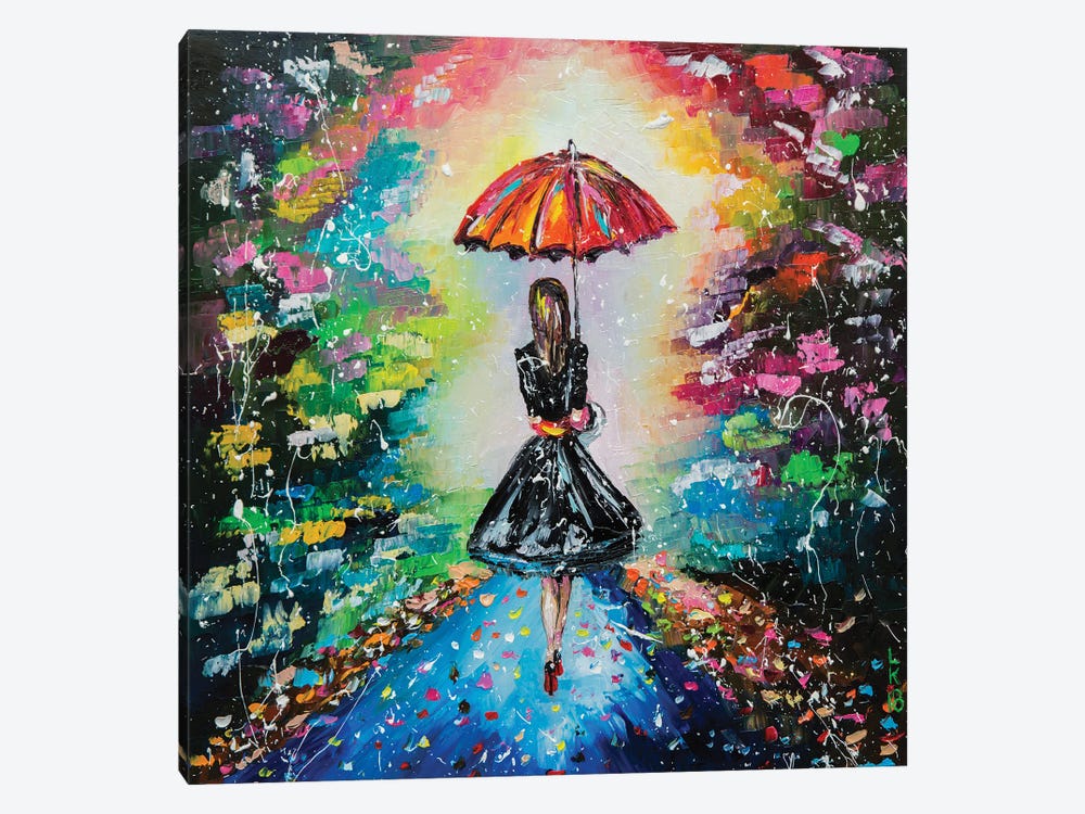 Girl With Red Umbrella by KuptsovaArt 1-piece Canvas Art Print