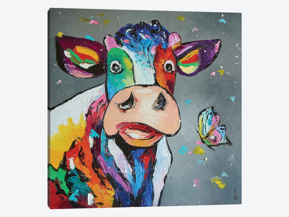 Happy Cow by KuptsovaArt 1-piece Canvas Wall Art