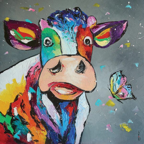 Butterflies: Happy Cow by KuptsovaArt