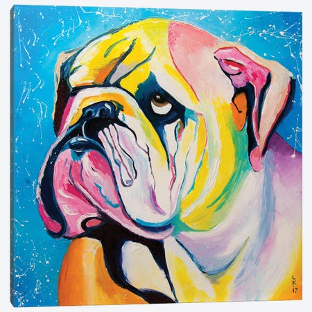 Hey Bulldog II Canvas Print #KPV83} by KuptsovaArt Canvas Print