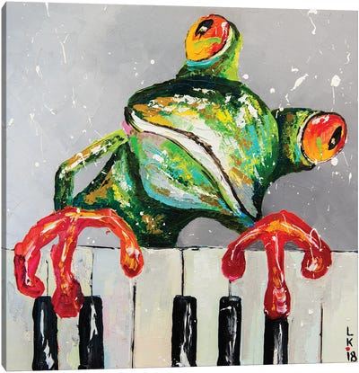 I'm Only The Piano Player Canvas Art Print - Frog Art