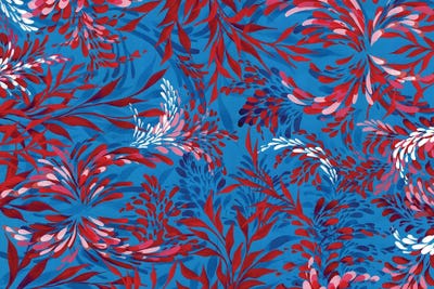 Red On Blue by Shushanik Karapetyan framed wall art