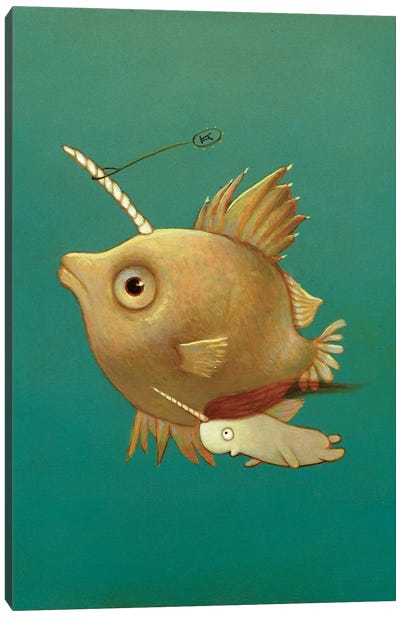 Spiked Atlantic Reefhopper Canvas Art Print - Kids Ocean Life Art