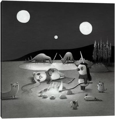 Three Moons Canvas Art Print - Kristian Adam