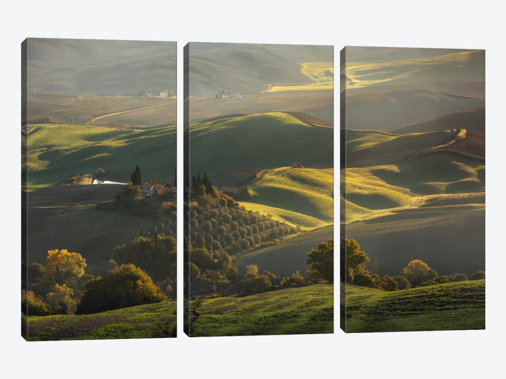 Autumn In Tuscany III by Daniel Kordan 3-piece Canvas Wall Art