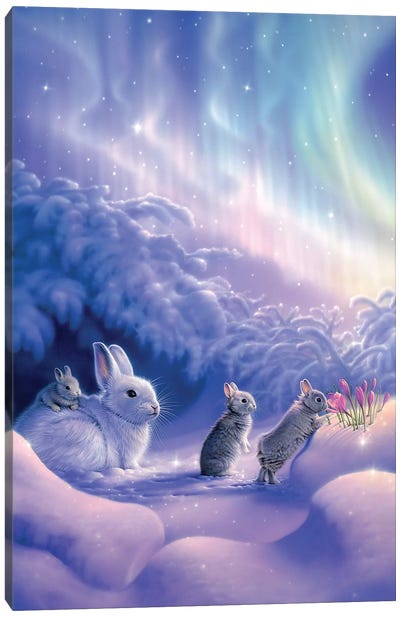 Snuggle Bunnies Canvas Art Print - Baby Animal Art