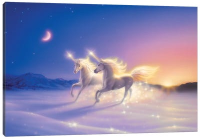 Winter Wonderland Canvas Art Print - Unicorn Art
