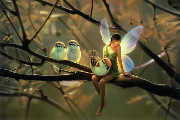 The Secret Lives Of Fairies: Feathered Friends, Night by Kirk Reinert