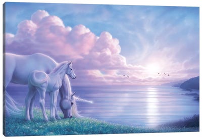 Peace On Earth Canvas Art Print - Unicorns