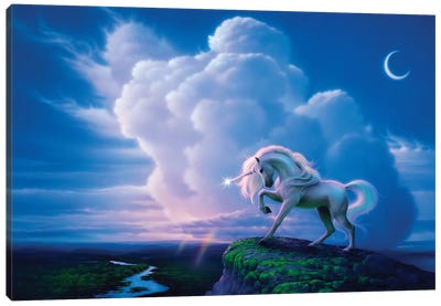 Rainbow Unicorn Canvas Art Print - Mythical Creature Art
