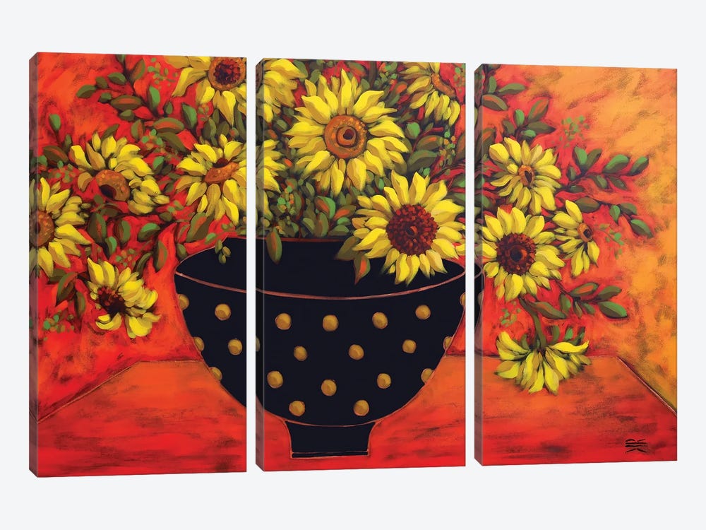 Sunflowers by Karen Rieger 3-piece Canvas Art