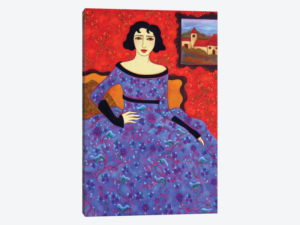 Woman With Azure Gown by Karen Rieger 1-piece Canvas Artwork