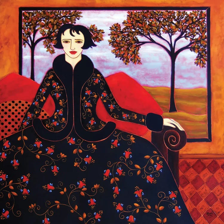 Woman With Evening Landscape by Karen Rieger wall art