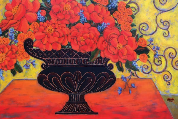 Red Peonies And Roses