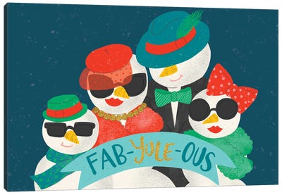 Fabulous Christmas Canvas Art Print - Snowman Art