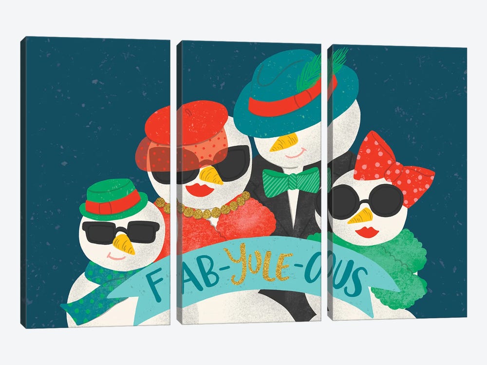 Fabulous Christmas by Kristina Hultkrantz 3-piece Canvas Print