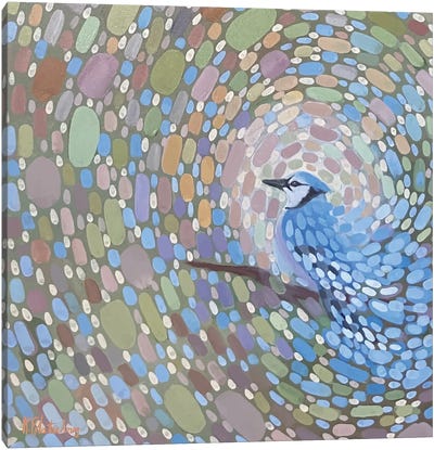 Blue Jay Winds Canvas Art Print - Kristen Pobatschnig