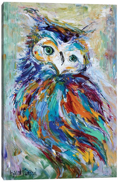 Owl Whimsy Canvas Art Print - Karen Tarlton