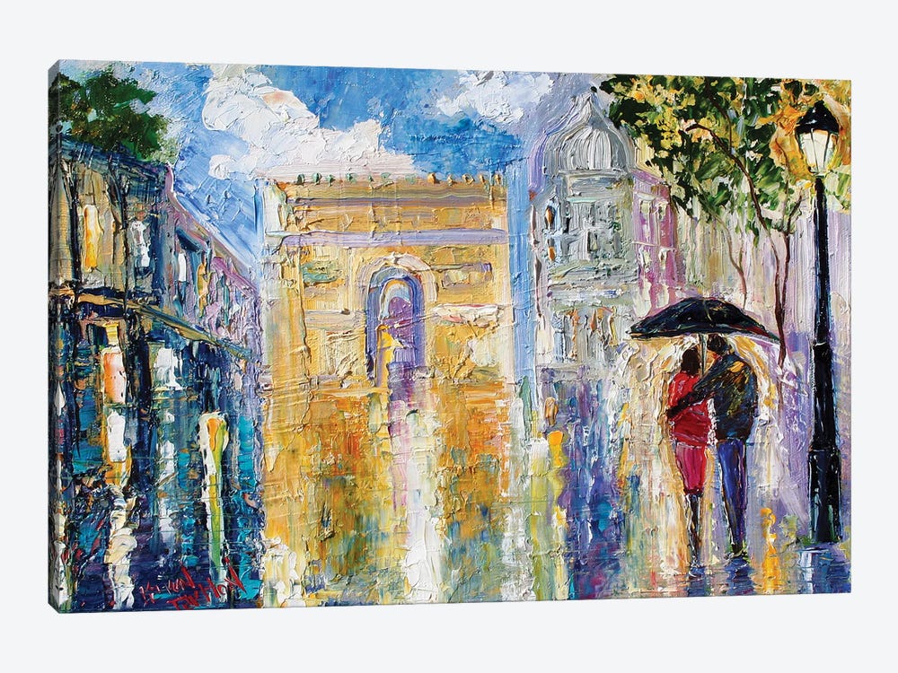 Paris Rainy Romance by Karen Tarlton 1-piece Canvas Print