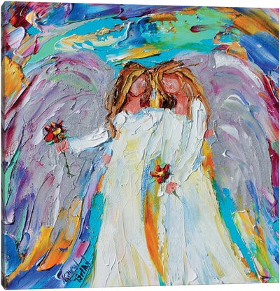 Angel Besties Canvas Art Print - Friendship Art