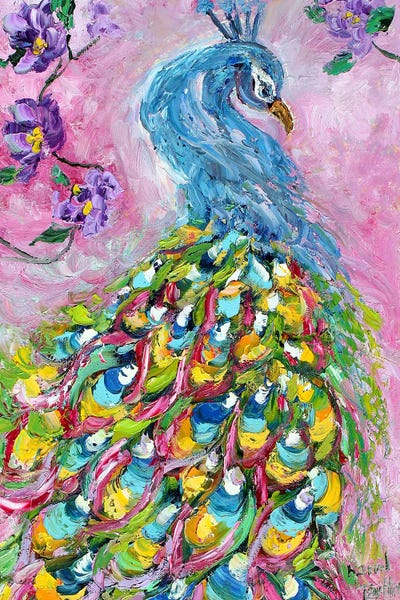 Peacock Dance by Karen Tarlton framed wall art
