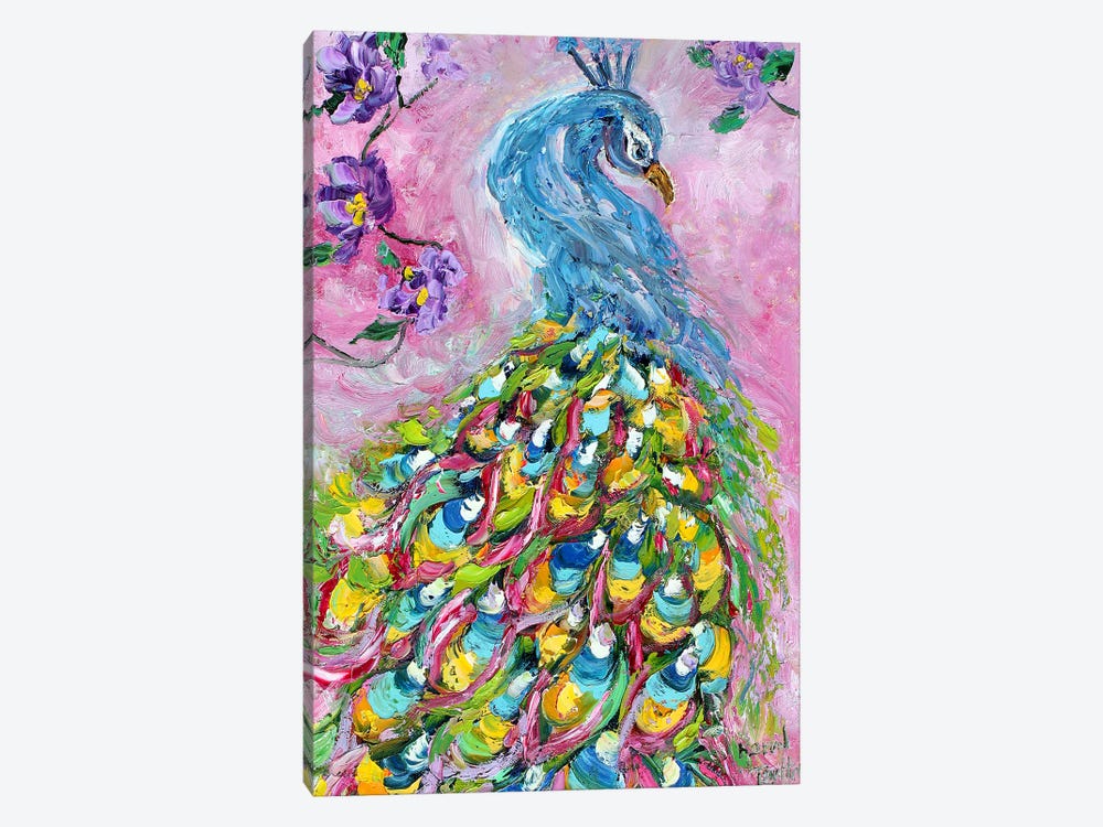 Peacock Dance by Karen Tarlton 1-piece Canvas Print