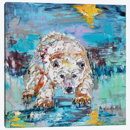 Polar Bear Canvas Print #KRT115} by Karen Tarlton Art Print