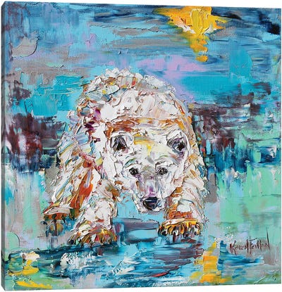 Polar Bear Canvas Art Print - Karen Tarlton