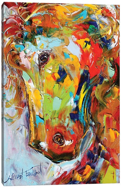 Portrait Of A Horse Canvas Art Print - Karen Tarlton