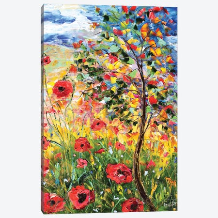 Provence Poppies Canvas Print #KRT119} by Karen Tarlton Canvas Wall Art