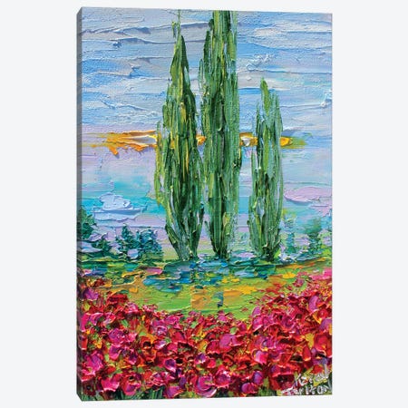 Provence Poppies Landscape Canvas Print #KRT120} by Karen Tarlton Art Print