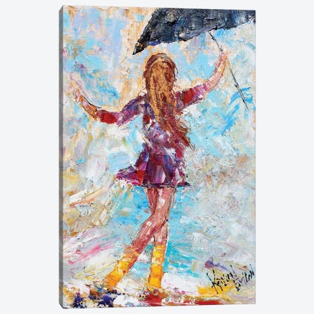 Rain Dance Yellow Boots Canvas Print #KRT123} by Karen Tarlton Art Print