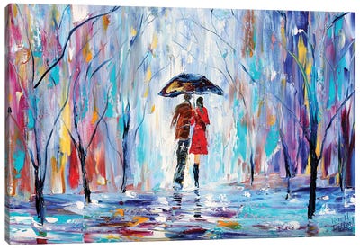 Rainy Love Canvas Art Print - Weather Art