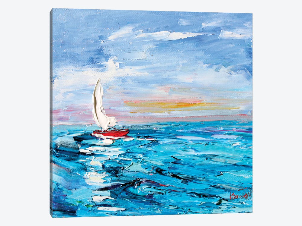 Sailboat by Karen Tarlton 1-piece Canvas Print