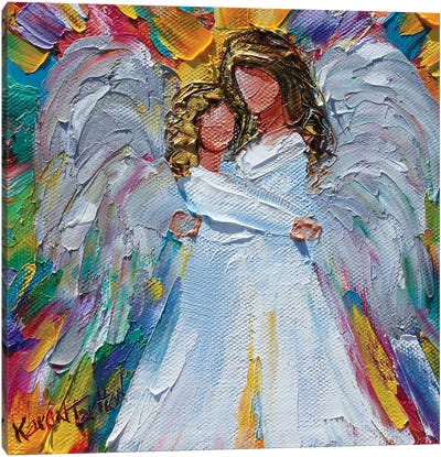 Angel Hugs Canvas Art Print - Family Art