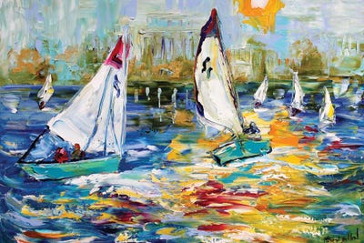Sailboat Race Early Light by Karen Tarlton art print