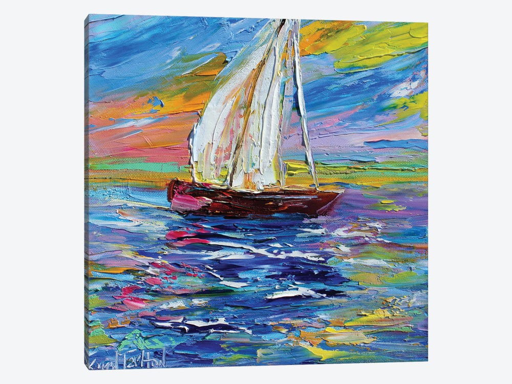 Sailing By Sunset Light by Karen Tarlton 1-piece Canvas Art