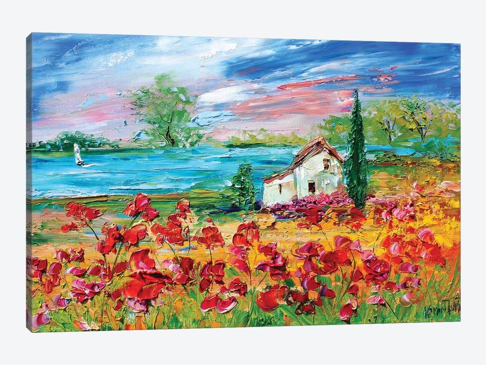 Seaside Cottage Sunshine by Karen Tarlton 1-piece Canvas Wall Art