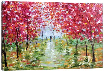 Spring Stroll Canvas Art Print - Karen Tarlton