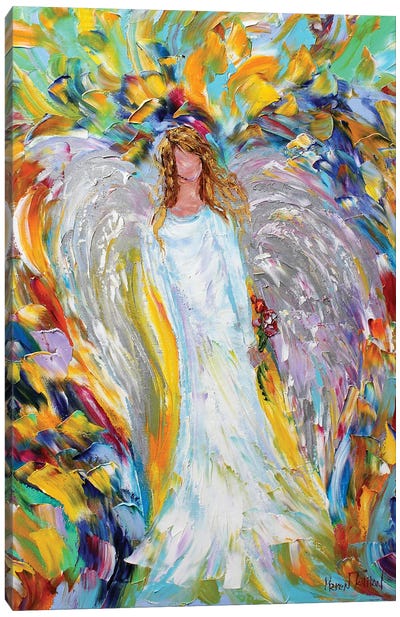 Angel Love Canvas Art Print - Christmas Angel Art