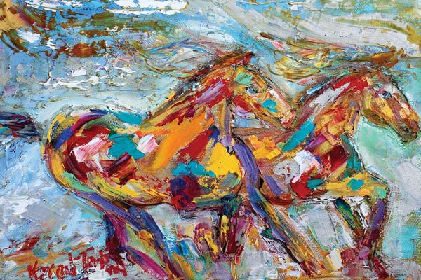Native American Décor: Wild Horses Abstract by Karen Tarlton