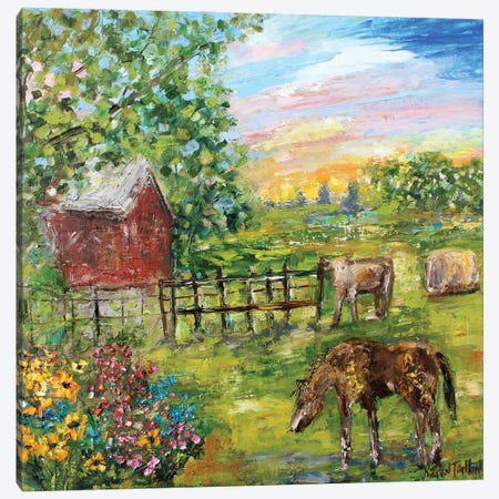 A Day On The Farm Canvas Print #KRT1} by Karen Tarlton Canvas Print