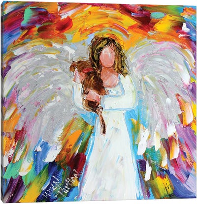 Angel Puppy Love Canvas Art Print - Puppy Art